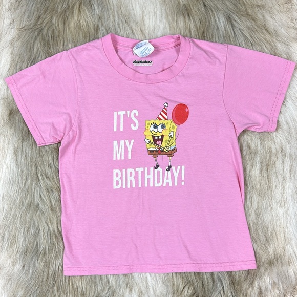 Nickelodeon Sponge Bob Square Pants ‘It’s My Birthday’ Short Sleeve T-Sh… - Picture 7 of 7